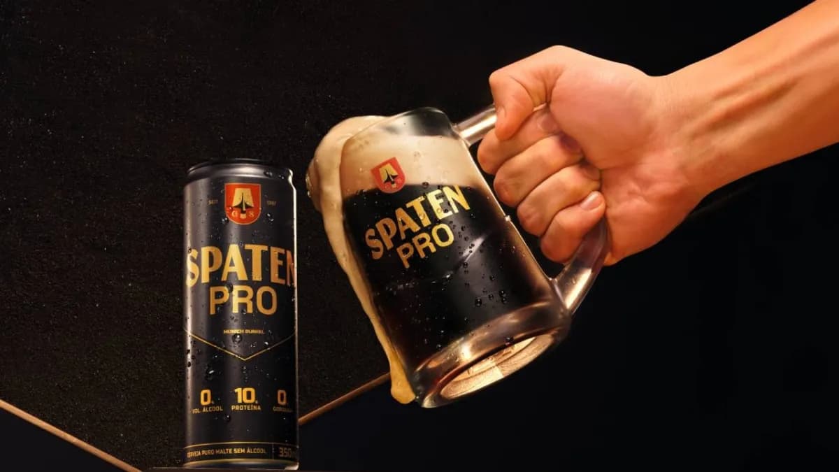 Spaten Pro: cerveja zero álcool com 10g de proteína